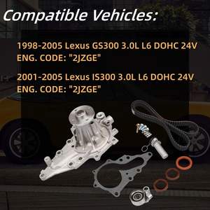 テンショナーアジャスターウォーターポンプ付きタイミングベルトキット98-05レクサスGS30001-05レクサスIS3003.0L L6 DOHC 24V 2JZGEに適合 - Product Image 3