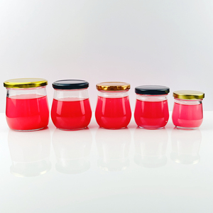 Pots de yaourt 100ml pots de pudding en verre contenants en verre bocaux Mason faveurs de mariage pot de miel avec couvercles - Product Image 3