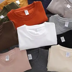 夏のファッション無地メンズTシャツトレンディなルーズカジュアル薄い通気性半袖フィットネスメンズ服コットンTシャツ