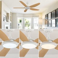 Décoration d'intérieur 52 pouces 5 lames led ventilateur de plafond avec télécommande ventilateur de plafond lampe lumineuse