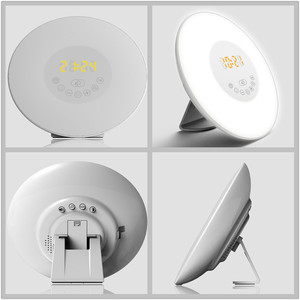Sunrise Wake Up Light Led Night Light Dual Clock Alarm Bedside <b>Lamp</b> With <b>Touch</b> Sensor And Color Changing Feature - Product Image 3
