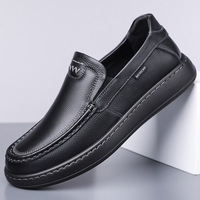 Chaussures de conduite décontractées pour hommes en cuir véritable respirant à semelle souple, style mocassin, pour le dropshipping