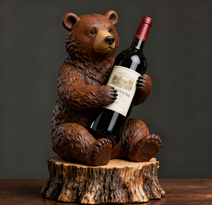 Porte-bouteille <span class=keywords><strong>de</strong></span> <span class=keywords><strong>vin</strong></span> créatif OEM <span class=keywords><strong>de</strong></span> Offre Spéciale, résine peinte à la main avec base en bois, décor <span class=keywords><strong>de</strong></span> bar à la maison pour présentation <span class=keywords><strong>de</strong></span> table - Product Image 1