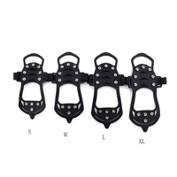 Crampons en caoutchouc à 11 dents, couvre-chaussures portables et imperméables pour la marche sur neige/glace, la randonnée, le camping et l'escalade sur glace