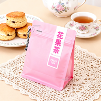 Sachet refermable en aluminium à fond plat, résistant à l'humidité, imprimé sur mesure, pour l'emballage de grains de café, de thé et d'aliments pour animaux de compagnie