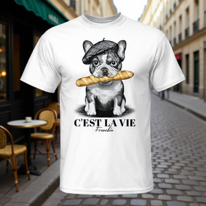 Camiseta French Bulldog C'Est La Vie, regalo para amantes de los perros, papá y mamá - Product Image 3