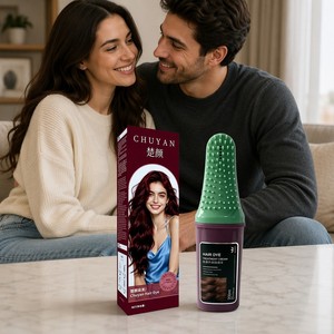 Tinte para el Cabello a Base de Plantas en Crema, Color Borgoña, 200 ml, Botella con Peine, Marca Privada OEM, Venta al por Mayor - Product Image 4