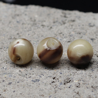 Botón de bola de cuerno de vaca Natural de 10mm negro marrón Beige accesorios de ropa para Cheongsam accesorios de seguridad ambiental