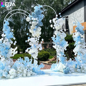 ซุ้มโค้งโลหะสีขาวแบบสามชิ้น LEDA สำหรับตกแต่งงานอีเว้นท์ ขนาดสั่งทำได้ พร้อมฉากหลังดอกไม้แขวนสำหรับงานแต่งงาน - Product Image 4