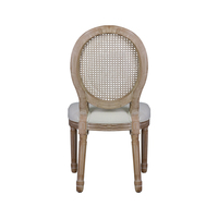 WS 9652 Chaise en bois massif avec dossier en rotin et tabouret de bar Oka pour le salon Cane Back Wicker