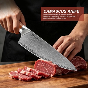 Couteau <span class=keywords><strong>de</strong></span> Chef <span class=keywords><strong>de</strong></span> <span class=keywords><strong>Cuisine</strong></span> en Acier Damas Gravé sur Mesure, <span class=keywords><strong>Lot</strong></span> en Gros, Certifié NSF, 8 Pouces, Cadeau <span class=keywords><strong>de</strong></span> Pendaison <span class=keywords><strong>de</strong></span> Crémaillère - Product Image 3