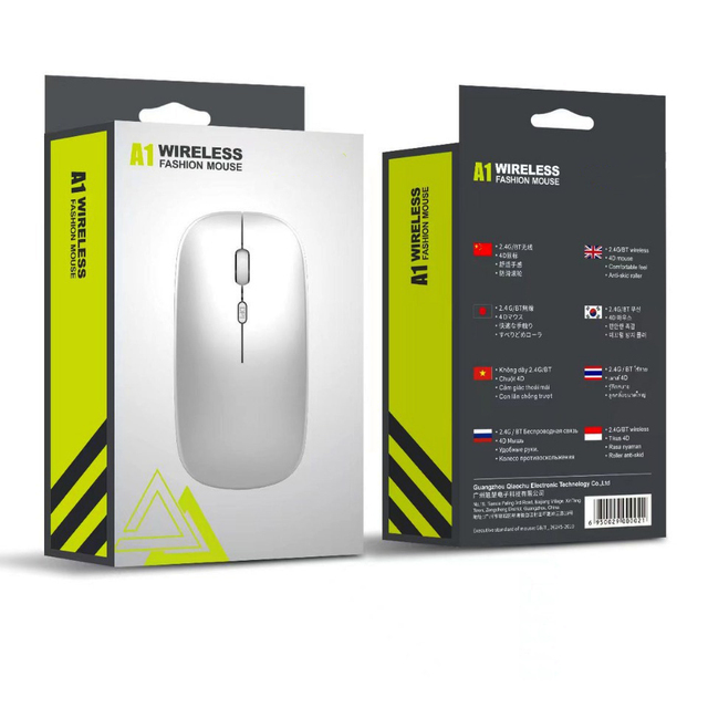Ultra-Thin Rechargeable Wireless Charging Mouse Silent 10m Range Ergonomic Design for Laptop/MacBook/iPad/Android PC in Stock