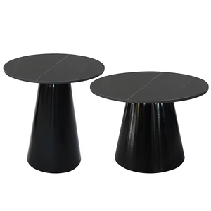 مسحوق أسود مطلي بقاعدة مخروطية تناسب الطاولة المستديرة أعلى طاولة السرير - Product Image 3