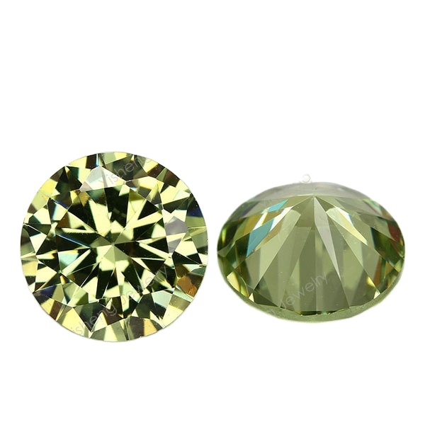 Grosir round diamond cut safir nano kristal zirkon emerald afghanistan