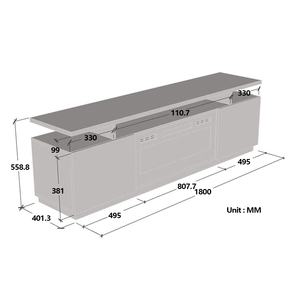 Console multimédia autoportante en bois noir et blanc de 71 pouces avec <span class=keywords><strong>cheminée</strong></span> <span class=keywords><strong>électrique</strong></span> moderne intégrée - Product Image 5