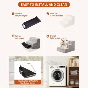 4-Step Hond Trappen Voor Kleine Honden Antislip Bodem Wasbaar Hoes Hoge Bed Bank Effen Patroon Huisdier Bed Voor Katten Reizen - Product Image 4