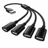 Cable USB 2.0 Tipo-C 3 en 1 con Cubierta Trenzada de Nailon, Conductor de Cobre Puro para Teléfonos Móviles, Laptops y Tabletas - Extensión de Carga