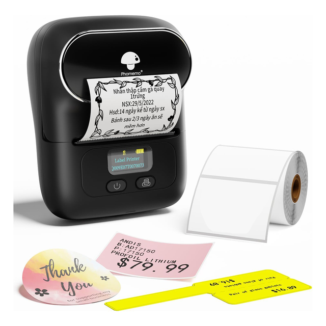 Phomemo M110 Wireless Thermal Label Printer 2 Inch Portable Barcode Maker for Small Business Price Tag Sticker Machine