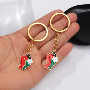 Grosir berlian imitasi Palestina peta bendera berlian semangka gantungan kunci mobil gantungan kunci mewah Enamel kristal Palestina gantungan kunci - Product Image 5