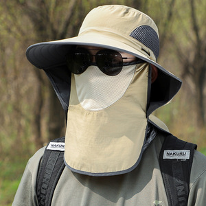 Protezione esterna cappello da sole stringa secchio da pesca tappo con copertura per il viso e il collo per gli uomini e le donne rimovibili - Product Image 5