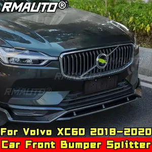 <b>For</b> Volvo XC60 2018-2020 Body Kit Front Bumper Splitter Carbon Fiber Look Sport Style Front Bumper <b>Diffuser</b> <b>Car</b> Accessories - Product Image 4