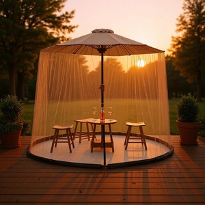<span class=keywords><strong>Parasol</strong></span> <span class=keywords><strong>de</strong></span> jardin extérieur avec moustiquaire, base lestée avec tuyau d'évacuation d'eau, coupe-vent, en polyester, indice d'étanchéité >3000mm - Product Image 1