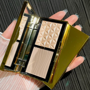 New Arrival đôi màu đường viền không có logo trang điểm <span class=keywords><strong>Highlighter</strong></span> mỹ phẩm <span class=keywords><strong>4</strong></span> màu mặt kem che khuyết điểm đường viền bột - Product Image 3