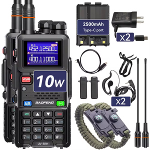 Radio Bidireccional Analógica Portátil UV-5RH de 8W con Carga Tipo-C, Batería de 1500-2000mAh, FM VHF/UHF, Alcance de 0-5km, Programable - Product Image 2