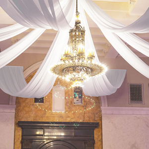 Modern <b>White</b> Ceiling Tulle Drapes <b>for</b> Hotel Hospital Vintage Pattern Woven on Rope Skylight Wedding Fabric Reliable Suppliers - Product Image 2