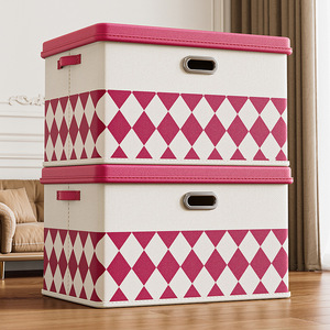 Clothing Organizer Storage Box Rectangle Foldable With Lid Stackable For Bedroom Office Use - Product Image 1