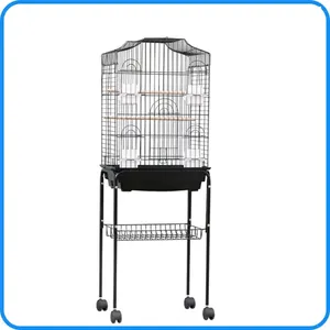 핫세일 중형 친환경 플라스틱 유리 새장 사계절용 OEM/펫스로얄 브랜드 도매 CE 인증 제3자 테스트 검정색 - Product Image 6