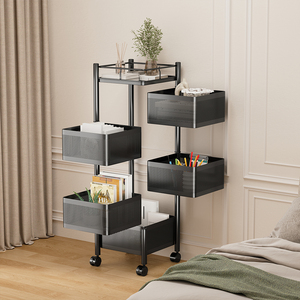 Carrito <span class=keywords><strong>de</strong></span> Almacenamiento Giratorio para Cocina, Cesta <span class=keywords><strong>de</strong></span> Almacenamiento <span class=keywords><strong>de</strong></span> Frutas, Verduras y Refrigerios para Cocina, Sala <span class=keywords><strong>de</strong></span> Estar, Dormitorio, Baño - Product Image 3