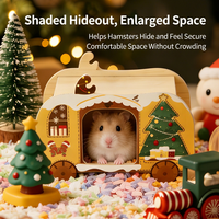Maisonnette en bois de Noël pour hamster, style nordique, décoration de cage pour petits animaux, mobilier pour hamster, hamster géant, hamster nain