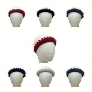 Diadema de terciopelo con decoración de perlas en varios colores para mujer, accesorio de moda - Product Image 1