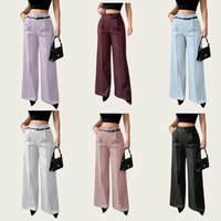Pantalon large à jambe droite pour femme, idéal pour le quotidien, confortable et décontracté, vente en gros