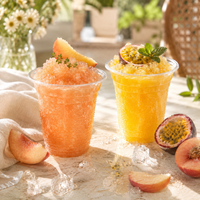 Gobelet en plastique PET à paroi simple avec couvercle, imprimé avec logo personnalisé, transparent, 8/12/14/16/24/32 oz, pour jus, thé, salade de fruits, smoothies à l'açaï