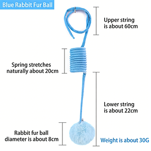Interactive <strong>Cat</strong> Teaser Toy Suction Cup Base Elastic <strong>String</strong> Rabbit Fur Ball Daily Entertainment <strong>Cat</strong> Supplies - Product Image 6