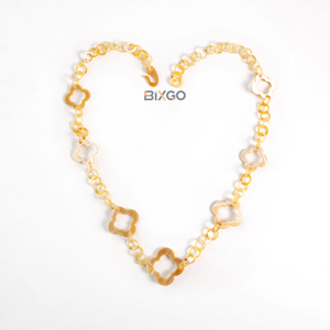 Collar de Cadena con Eslabones de Cuerno de Búfalo Natural Artístico con Patrón Floral Hueco, Regalo de Moda, Artesanía Tribal de Cuerno, Patrón de Grano Único - Product Image 4