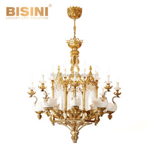 Ottone antico 6-<span class=keywords><strong>teste</strong></span> di Illuminazione A Sospensione Lampadario, Imitato Cigno di Disegno Decorativo Per La Casa di Porcellana Luce Del Pendente - Product Image 2
