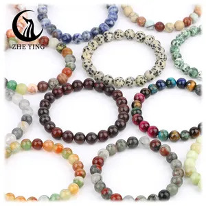 Zhe Ying, оптовая продажа, 6/8/10 мм, кристаллы, лечебные камни, Pulseras Mujer, мужские браслеты из натурального камня