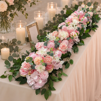 Guirlande de fleurs artificielles style forêt de 1m pour décoration de chemin de cérémonie, allée et arche de mariage