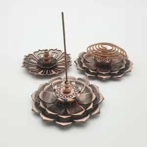 Vintage Lotus Metal Incense Burner Stick Holder Detachable Incense Burner Home Portable Incense Insert Wholesale