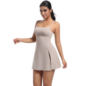 Vestido de Tenis y Pickleball de una Pieza para Mujer con <span class=keywords><strong>Falda</strong></span> Corta de Spandex/Nailon de Secado Rápido, Escote sin Tirantes y Bolsillos - Product Image 2