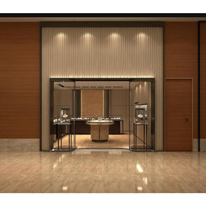 Mostrador de Exhibición de Joyería con Iluminación LED de Alta Gama con Vidrio Templado y Acero Inoxidable para Gabinete de Pared de Tienda V-DONE JW-035 - Product Image 6