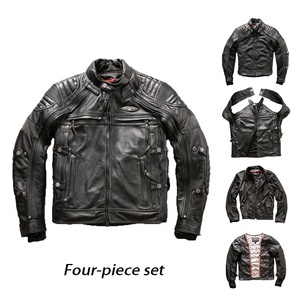 OEM Factory Custom di alta qualità rimovibile in quattro pezzi Boutique quattro <span class=keywords><strong>stagioni</strong></span> <span class=keywords><strong>moto</strong></span> Biker giacche in vera pelle di mucca da uomo - Product Image 2