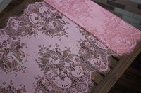Tissu de dentelle appliqué pour robe de mariée en polyester/nylon léger non tissé anti-boulochage avec broderie à cordon de sequins sur brocart