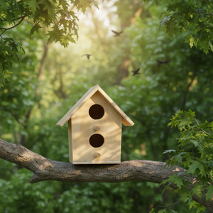 Modernas Casitas para Pájaros de Madera con Diseño Impreso para Colgar en Interiores o Exteriores, Aptas para la Sala de Estar - Product Image 3
