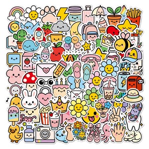 Fresh Cute Cartoon Transfer Stickers Adorable Mini Water Cup Design <b>Tablet</b> <b>Computer</b> Gift Decoration Waterproof Logo Stickers PVC - Product Image 1