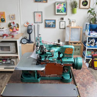 Machine à coudre surjeteuse plate à une aiguille RB 3 fils 220V, mini, domestique, vitesse moyenne avec moteur