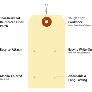 Blank <strong>Manila</strong> Shipping <strong>Tags</strong> with Wire Thick Prewired Cardstock <strong>Tag</strong> Paper Hang <strong>Tags</strong> with Reinforced Fiber Patch - Product Image 4